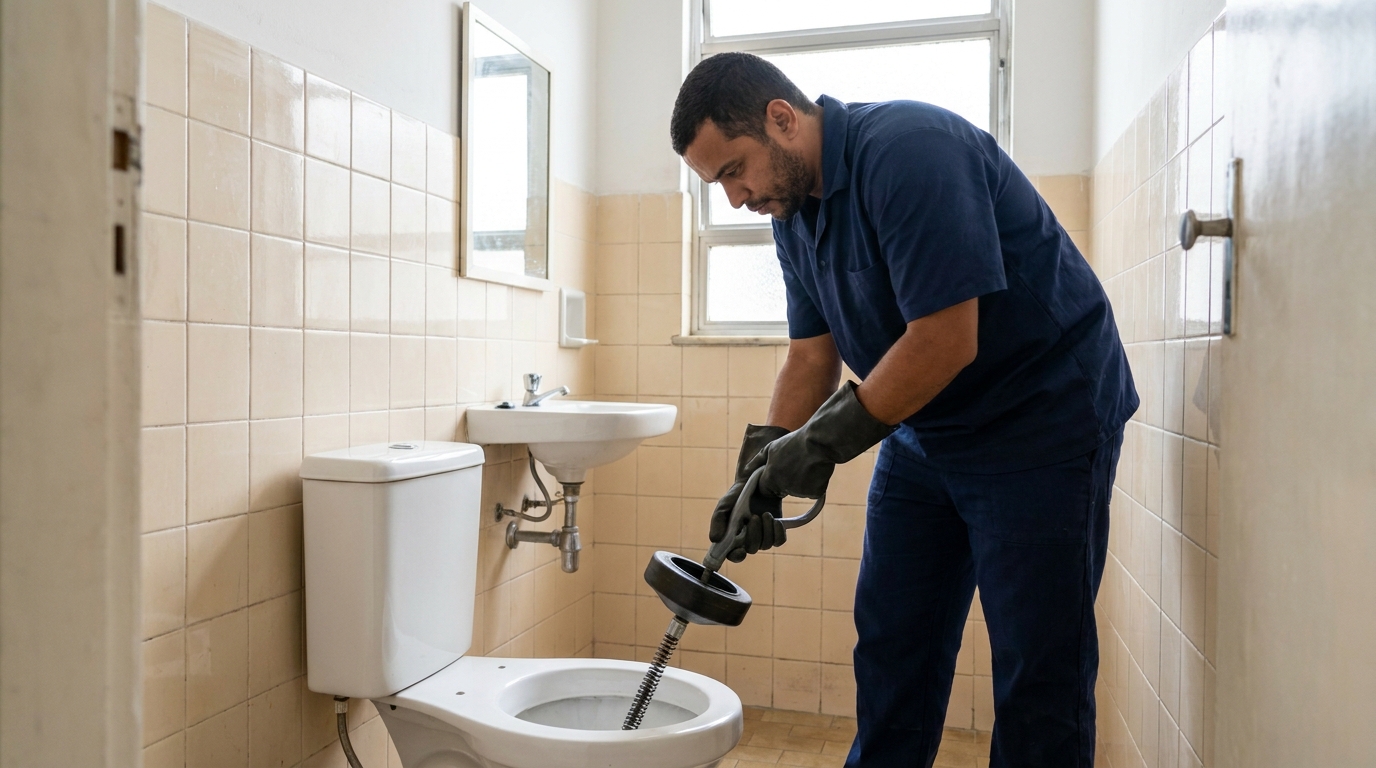 Desentupimento de vaso residencial em Campinas‑SP