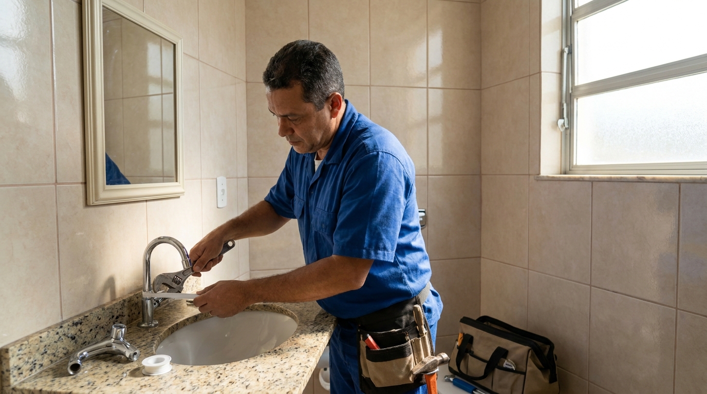 Instalação de torneira de banheiro em Campinas‑SP