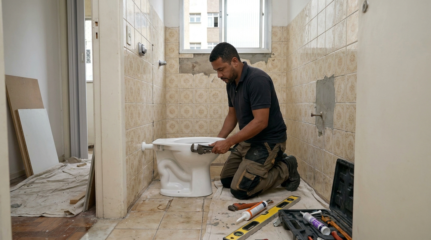 Instalação de vaso sanitário profissional em Campinas‑SP